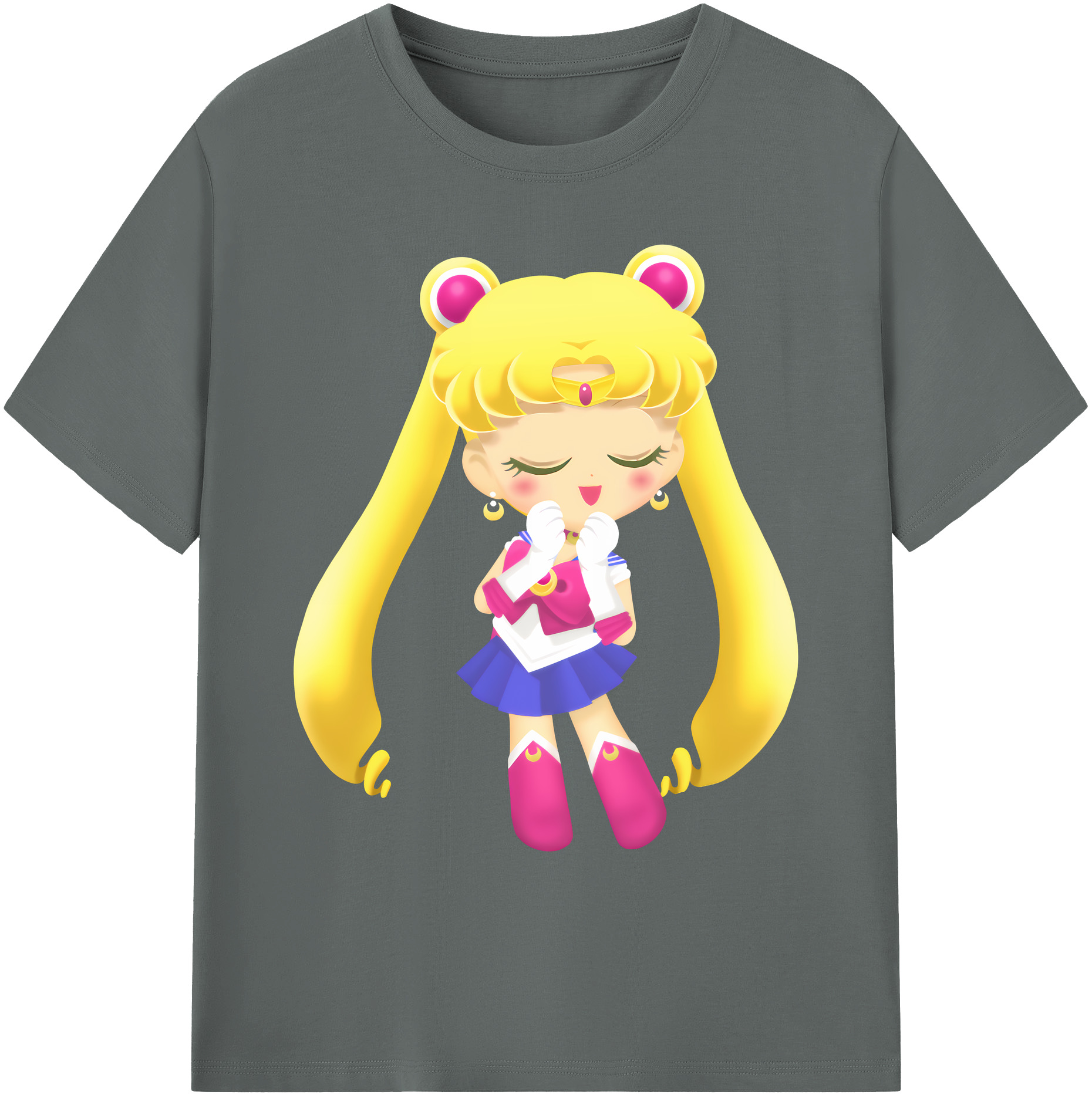 （画像用） 美少女戦士セーラームーン 月野 うさぎ つきの うさぎ Sailor Moon Tsukino Usagi 綿100％ メンズ半袖Tシャツ｜肌触りやわらか＆通気性